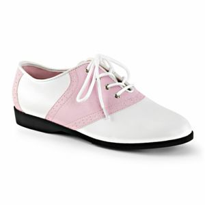 Pleaser Funtasma Pink and White Saddle Shoes 11